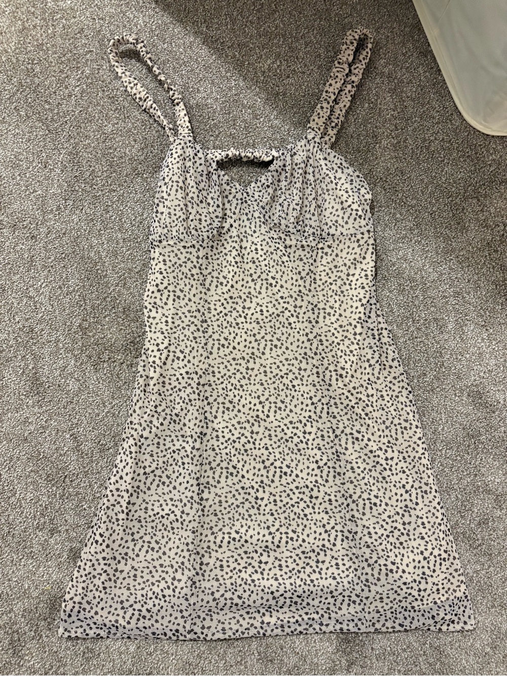 American Eagle Outfitters Cream Spotted mini dress